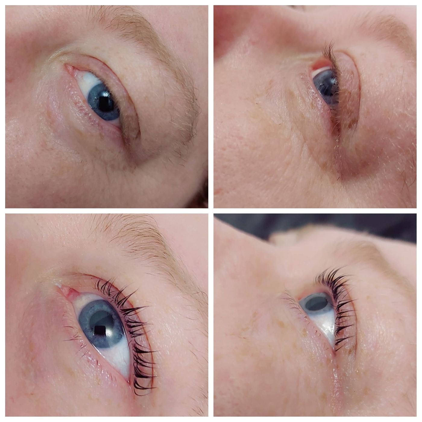 Lash lift before and after